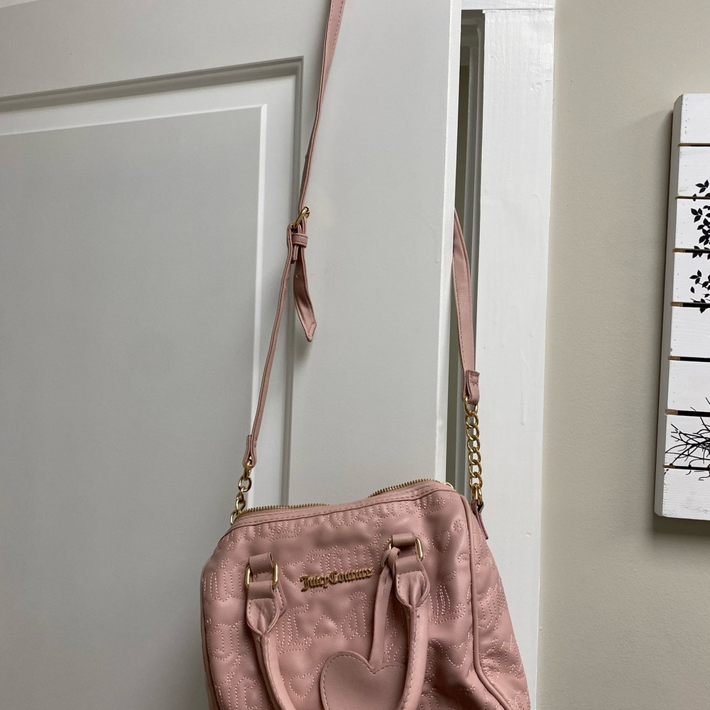 Juicy Couture Pink Shoulder Bag with Ruched Detailing